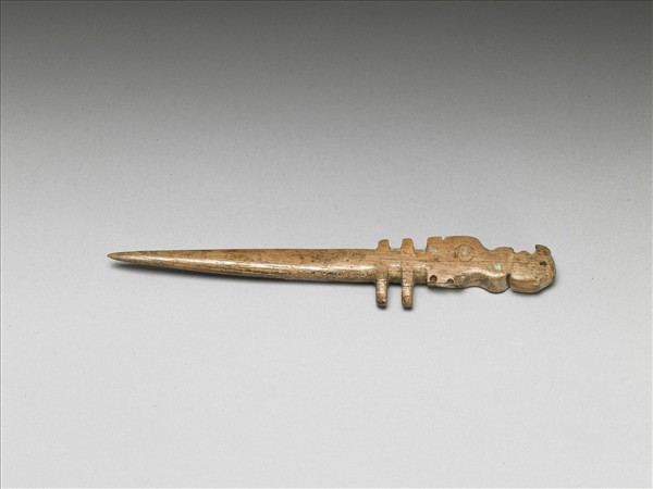 骨雕鳥首笄