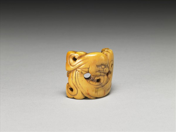 象牙雕鳥紋臂擱