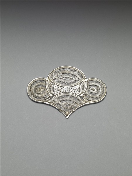 銀銅合金鏤空幾何紋飾件