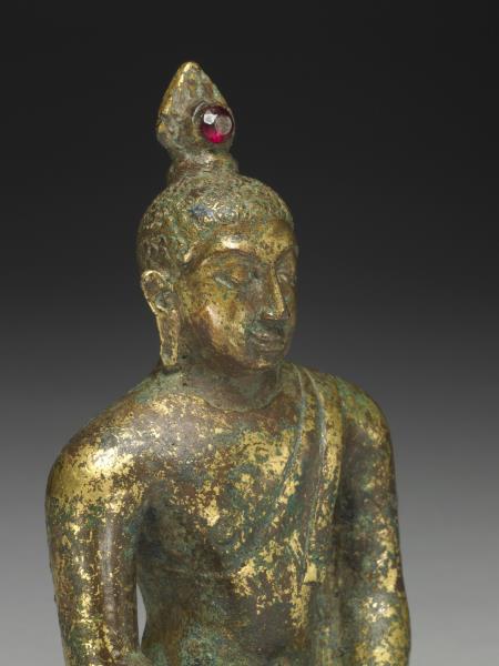 銅鎏金釋迦佛坐像