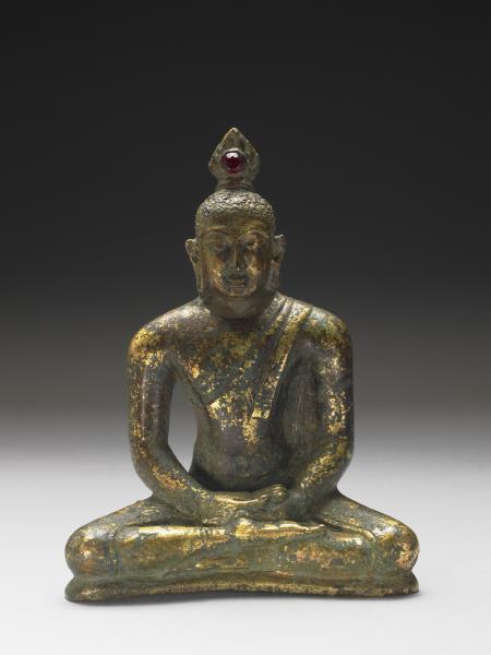 銅鎏金釋迦佛坐像