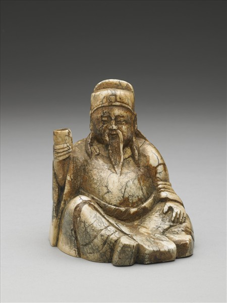 象牙雕泥金太白像