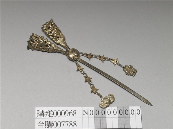 銀銅合金鏤空簪