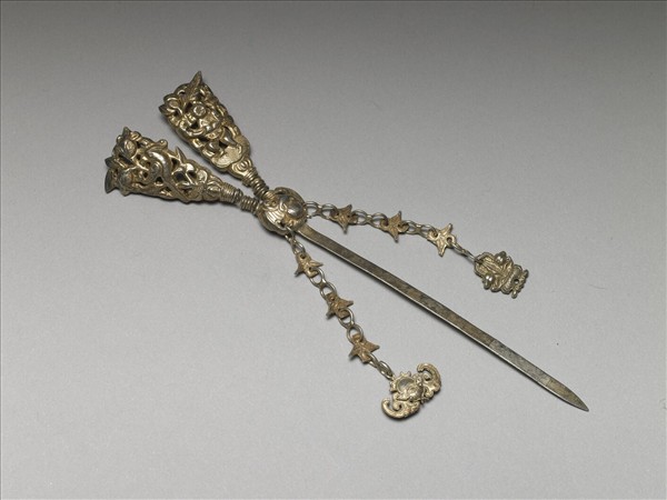 銀銅合金鏤空簪