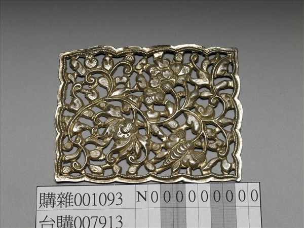 銀銅合金鏤空花蝶飾件