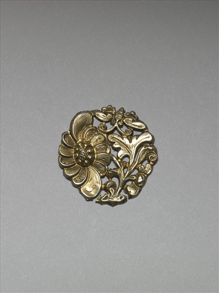 銀銅合金鏤空花蝶飾件