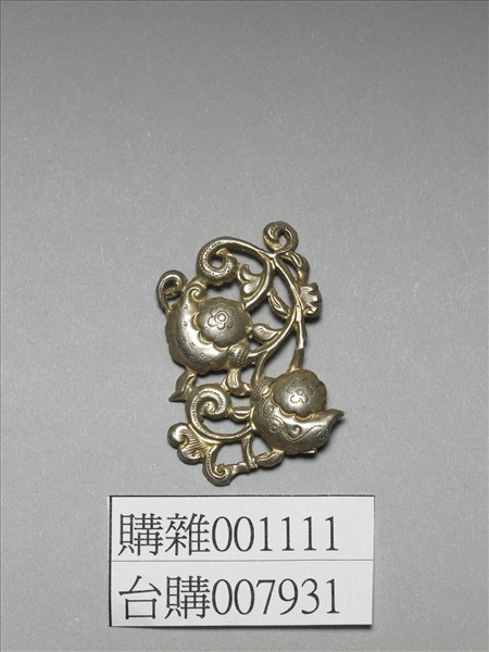 銀銅合金鏤空花卉飾件