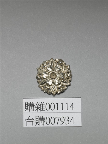 銀銅合金鏤空花卉飾件
