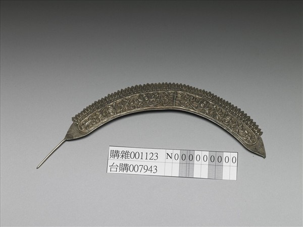 銀銅合金壽字轉枝花卉飾件