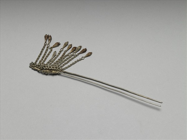 銀銅合金花蝶步搖