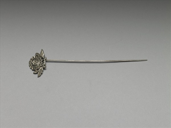 銀銅合金花卉簪