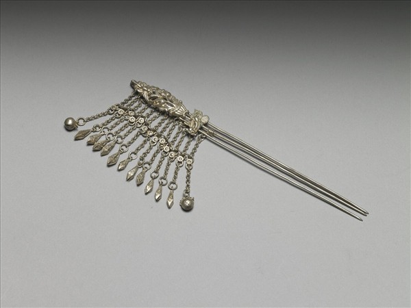 銀銅合金花蝶步搖