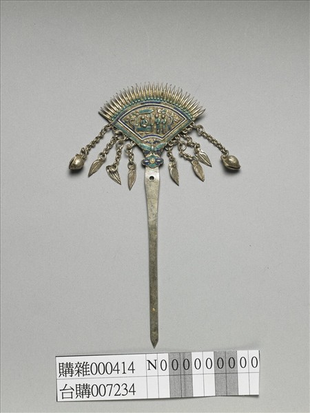 銀銅合金內填琺瑯步搖