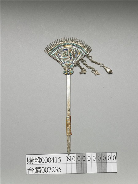 銀銅合金內填琺瑯步搖