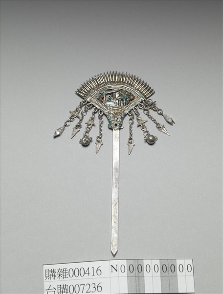 銀銅合金內填琺瑯步搖