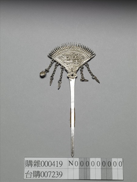 銀銅合金扇形步搖