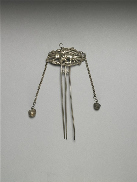 銀銅合金鳥紋步搖