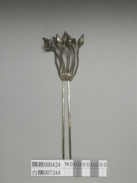 銀銅合金花卉釵