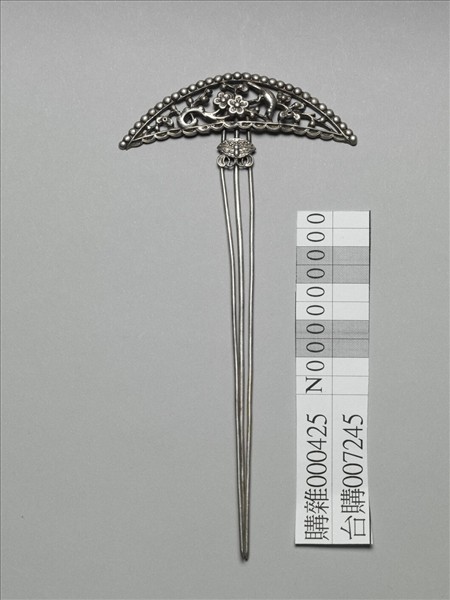 銀銅合金喜上眉梢釵