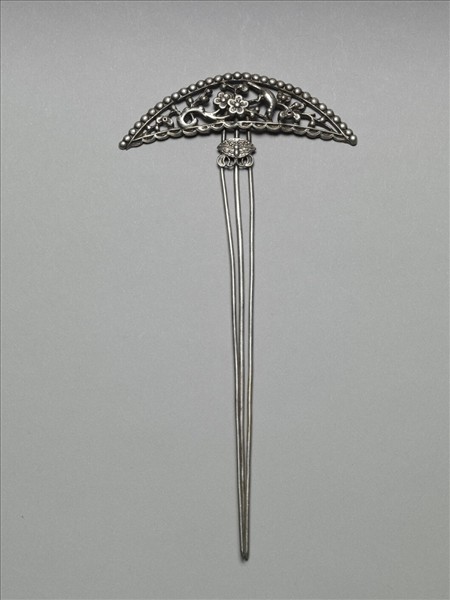 銀銅合金喜上眉梢釵