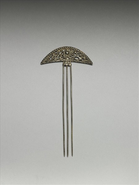 銀銅合金花鳥釵