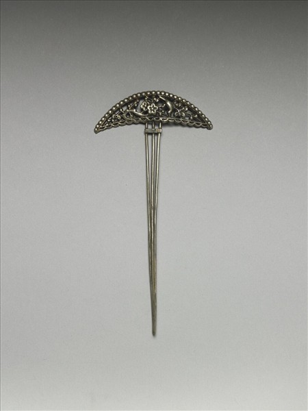 銀銅合金喜上眉梢釵