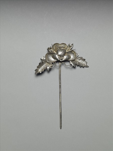 銀銅合金花卉簪