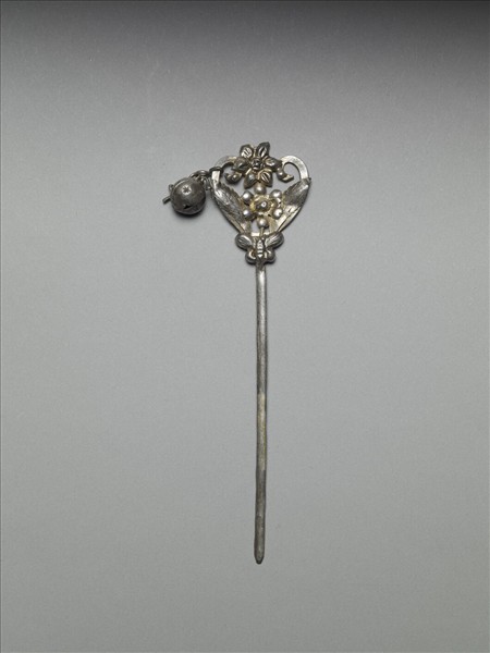 銀銅合金花蝶釵