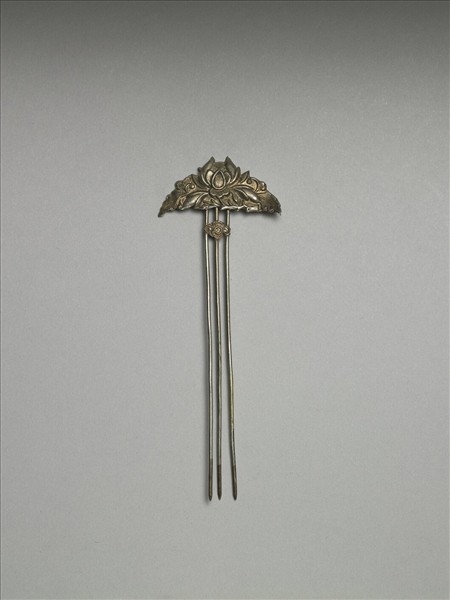 銀銅合金番蓮釵