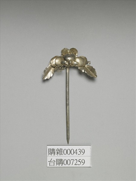 銀銅合金花卉簪