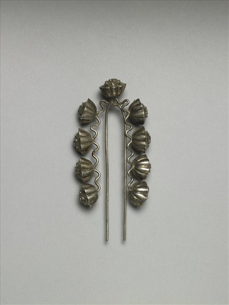 銀銅合金蓮蓬釵