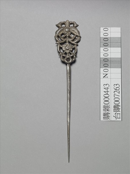 銀銅合金花蝶簪