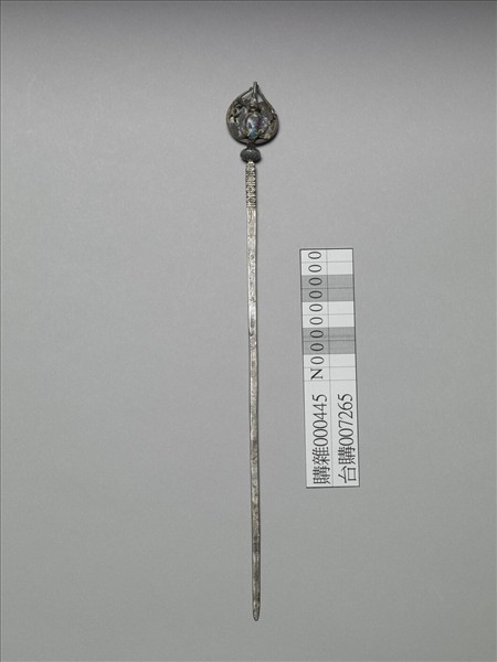 銀銅合金內填琺瑯花卉簪