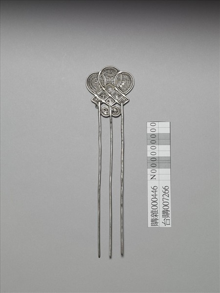 銀銅合金幾何紋釵