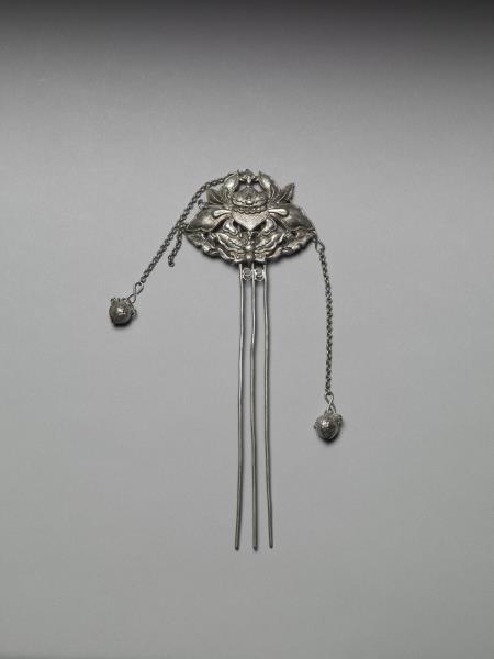 銀銅合金花蝶步搖