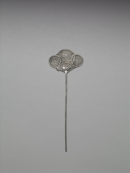 銀銅合金幾何紋釵