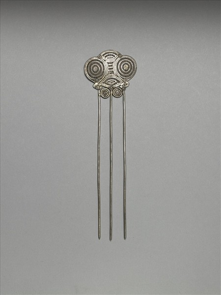 銀銅合金幾何紋釵