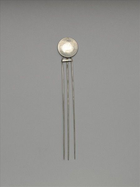 銀銅合金幣首釵