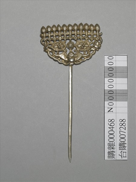 銀銅合金花蝶福壽簪