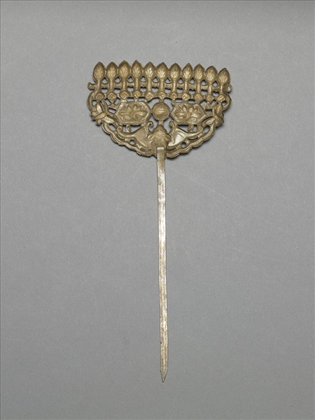 銀銅合金花蝶福壽簪