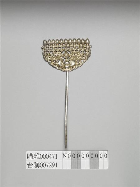 銀銅合金花蝶福壽簪