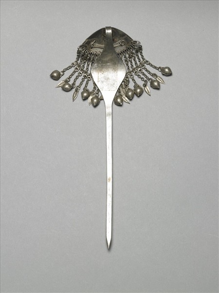 銀銅合金內填琺瑯步搖