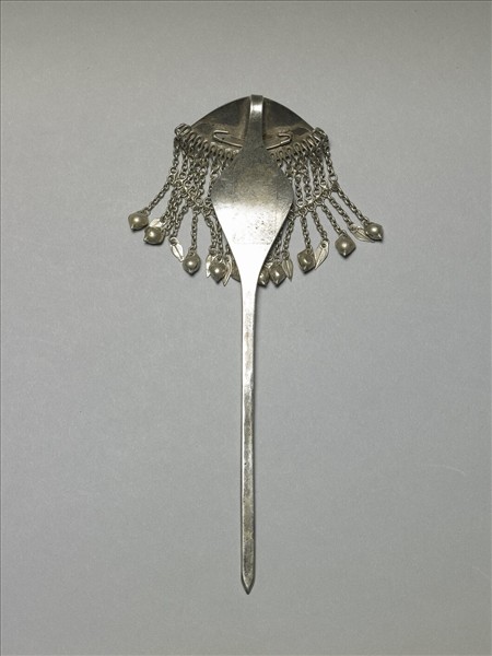 銀銅合金內填琺瑯步搖