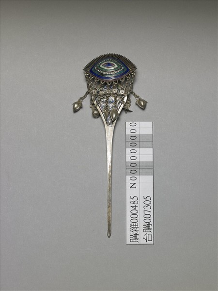 銀銅合金內填琺瑯步搖