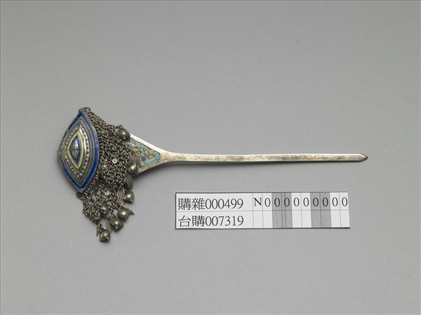 銀銅合金內填琺瑯步搖