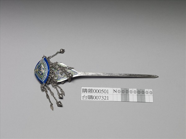 銀銅合金內填琺瑯步搖