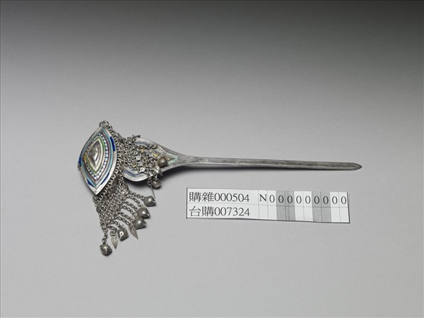 銀銅合金內填琺瑯步搖