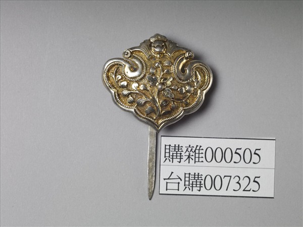 銀銅合金花卉簪