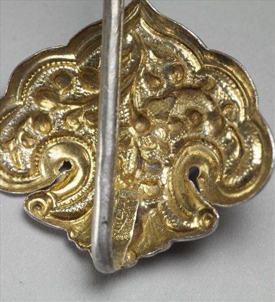 銀銅合金花卉簪