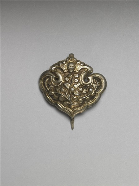 銀銅合金花卉簪